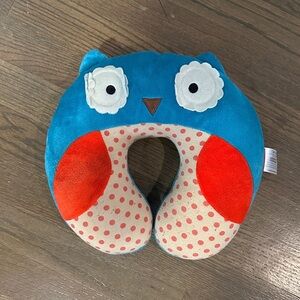 Skip Hop Blue and Red Owl Travel Pillow